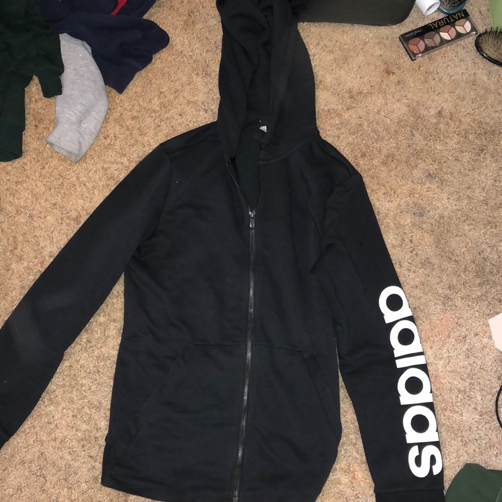black adidas zip up hoodie!